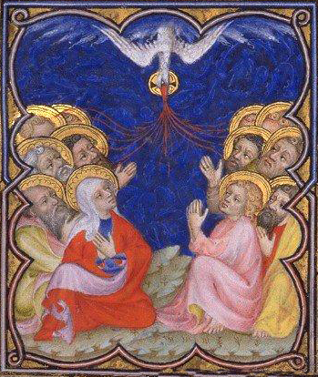 369 pentecostillustrator ofpetitesheuresdejeandeberry14thcent